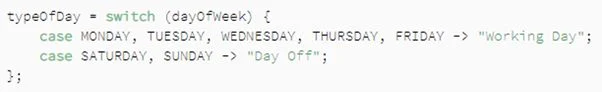 Code – alternative Schreibweise des switch-Ausdrucks in Java 12