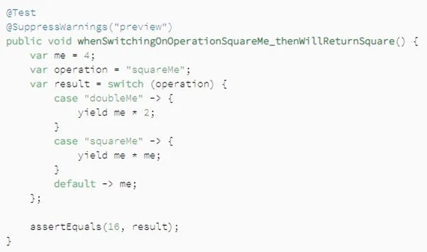 Code – Verbesserter switch-Ausdruck von Version 12 in Java SE 13