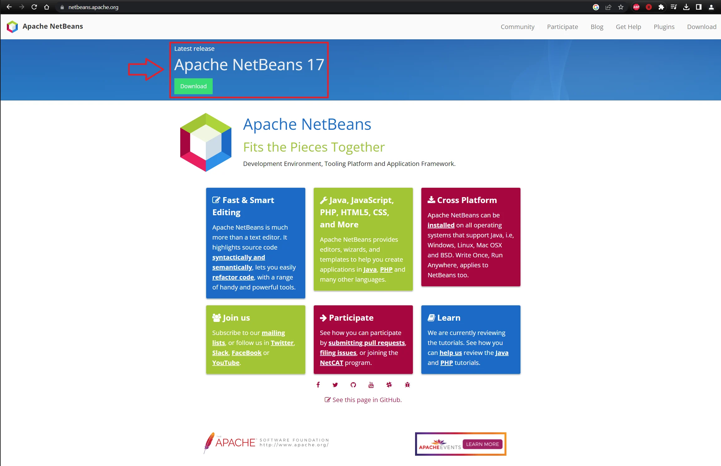 NetBeans bietet immer die aktuelle Version zum Download an.