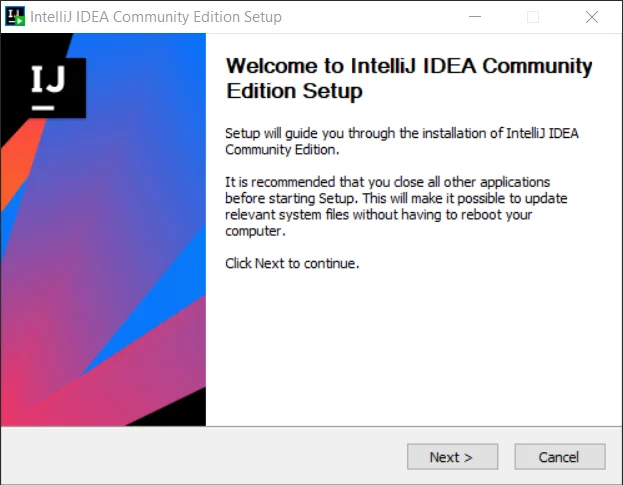 Das Startfenster des IntelliJ IDEA-Installationsprogramms.