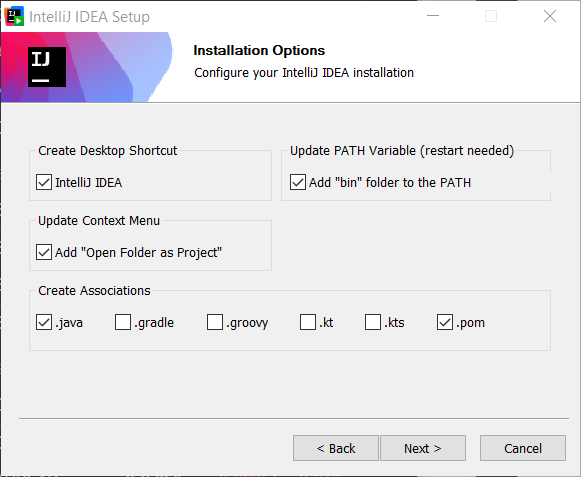 Nastavenia inštalácie IntelliJ IDEA vo Windows