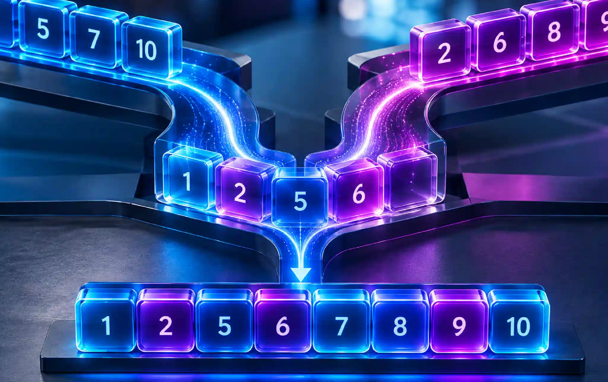 Merge sort algoritmus Java príklad